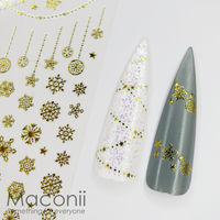 Nail Stickers - CB066 Snowflakes Metallic Gold