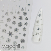 Nail Stickers - CB066 Snowflakes Metallic Silver