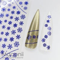 Nail Stickers - F282 Snowflakes Metallic Blue