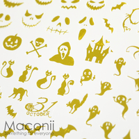 Nail Stickers F602 Halloween #1 Gold