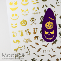 Nail Stickers F602 Halloween #1 Gold