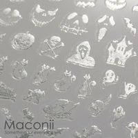 Nail Stickers F602 Halloween #1 Silver