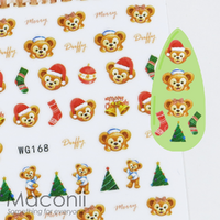 Nail Stickers - WG168 Christmas Teddy