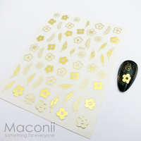 Nail Stickers 697 Metallic Daisies and Leaves