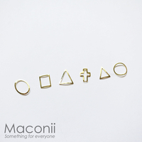 Nail Art Metallic Set #01 - Hollow Shapes