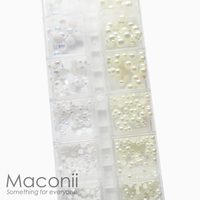 Nail Art Rhinestone Set #17 - AB White & Ivory Pearls