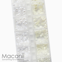 Nail Art Rhinestone Set #18 - White & Ivory Pearls