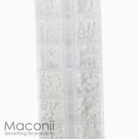 Nail Art Rhinestone Set #25 - White Pearls