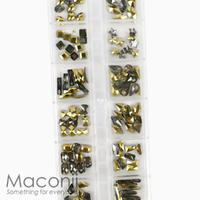 Nail Art Rhinestone Set #35 - Large Gold Chrome