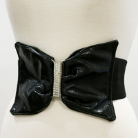 Large Bow Waist Belt - Black
