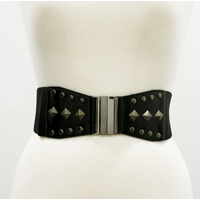 Faux Leather Studded Waist Belt