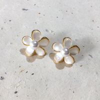 Stud Earrings - Pearlescent Flower