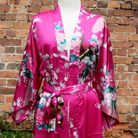 Kimono - Peacock Hot Pink - Large (L)