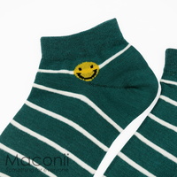 Socks - Smiley Face Stripe Green