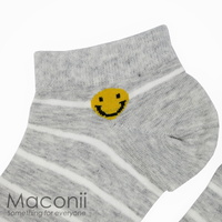 Socks - Smiley Face Stripe Grey