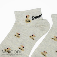 Socks - Swan Pattern Cream