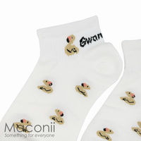 Socks - Swan Pattern White