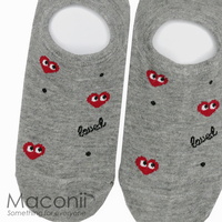 Socks - Heart Pattern Grey