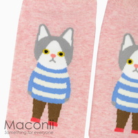 Socks - Dressed Cat Pink