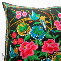 Embroidered Cushion Cover - Nature's Treasure #006