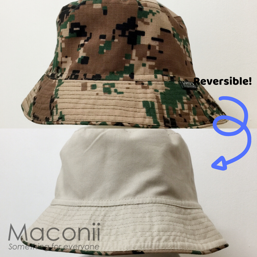 Reversible Bucket Hat Hypebeast Camping Fishing Sports Outdoor Army Plain Fruit - Picture 56 of 100