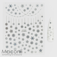 Nail Stickers - CB066 Snowflakes Metallic Silver