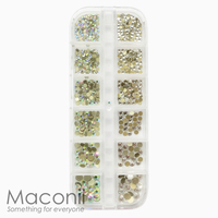Nail Art Rhinestone Set #07 - Clear and AB Gold Back