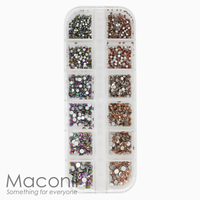 Nail Art Rhinestone Set #12 - Rose Gold, Rainbow Rose Gold