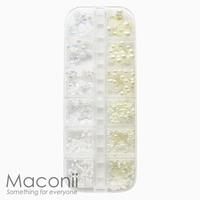 Nail Art Rhinestone Set #17 - AB White & Ivory Pearls