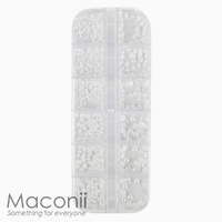 Nail Art Rhinestone Set #25 - White Pearls