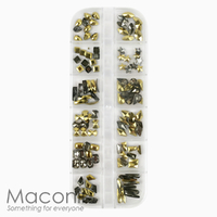Nail Art Rhinestone Set #35 - Large Gold Chrome