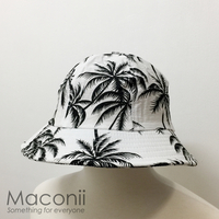 Bucket Hats - Palm Trees White