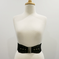 Faux Leather Studded Waist Belt