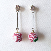 Stud Earrings - Rose Bauble Drop