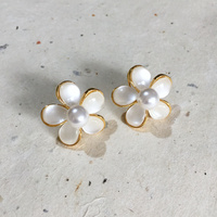 Stud Earrings - Pearlescent Flower
