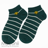 Socks - Smiley Face Stripe Green