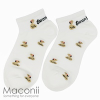 Socks - Swan Pattern White