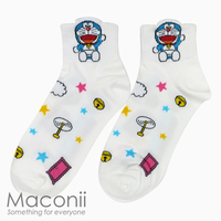 Socks - Ankle Doraemon White