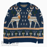 Christmas Jumper - Classic Reindeers Blue